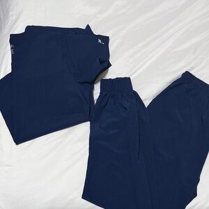 Women's Navy Scrubs Set (Top + Bottom)